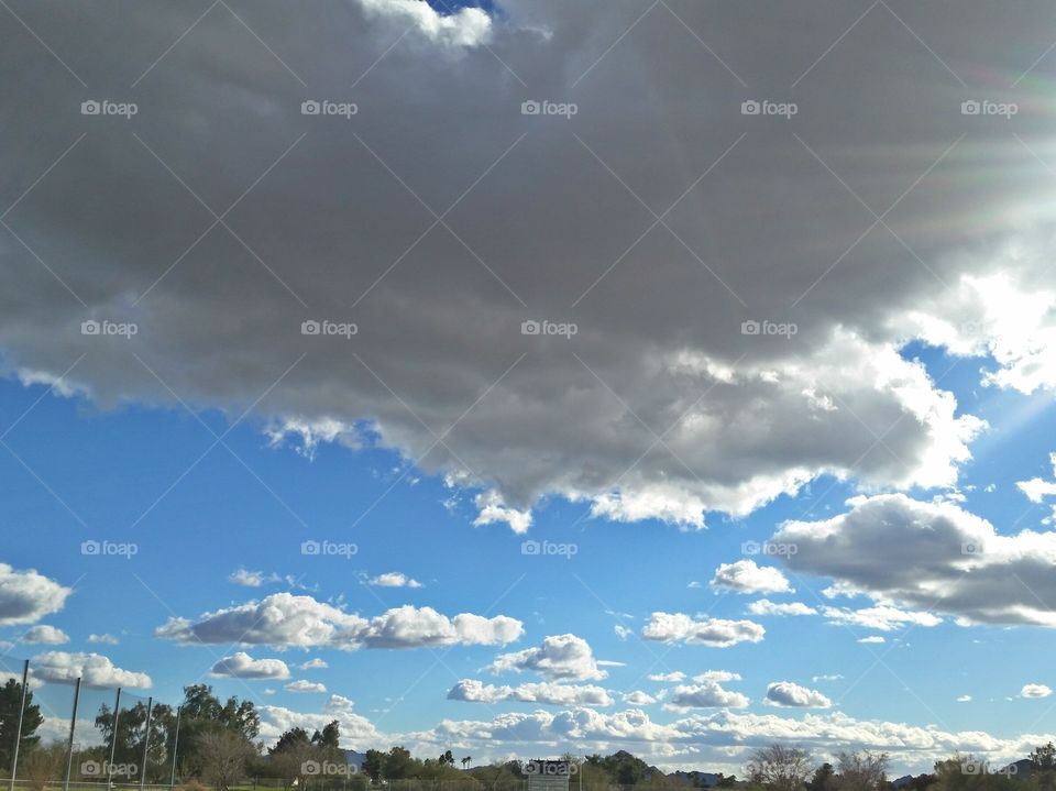 Clouds over field