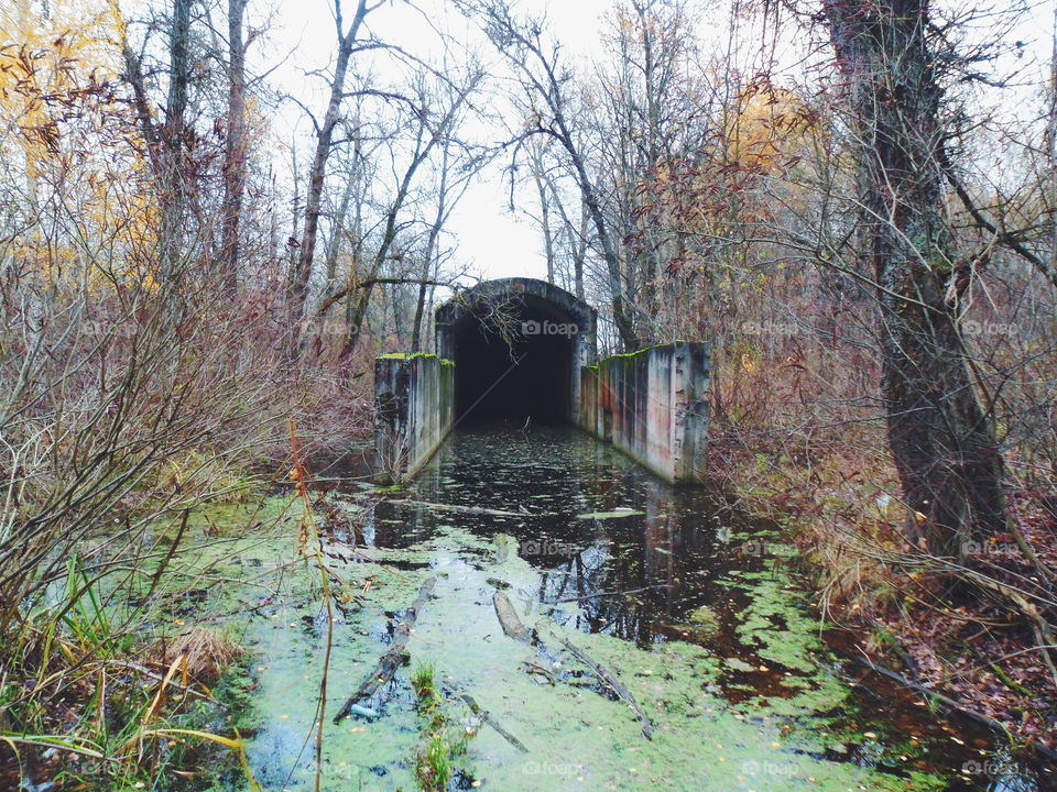 Southern tunnel "Stalin's Metro" on Zhukovy island in the city of Kiev