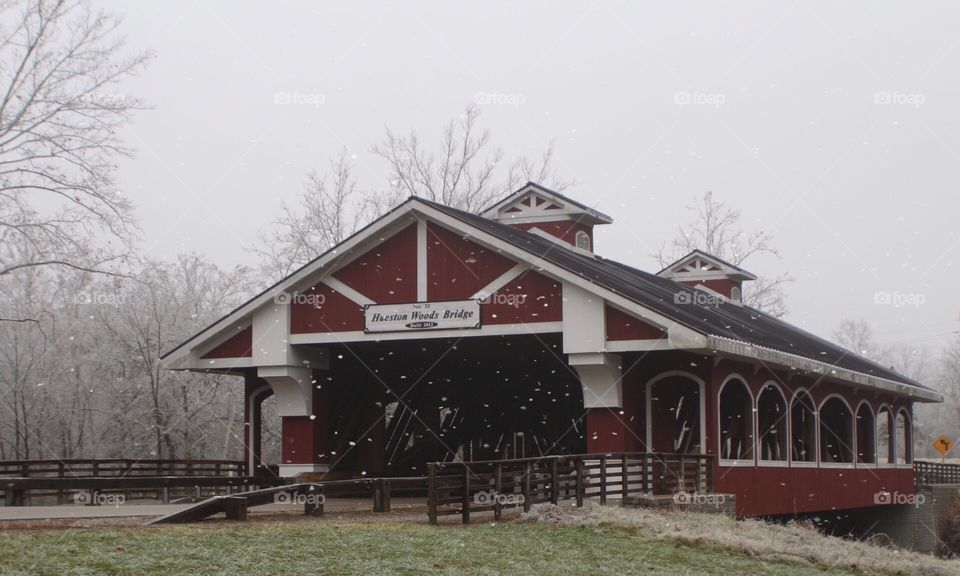 Red covered bridge 