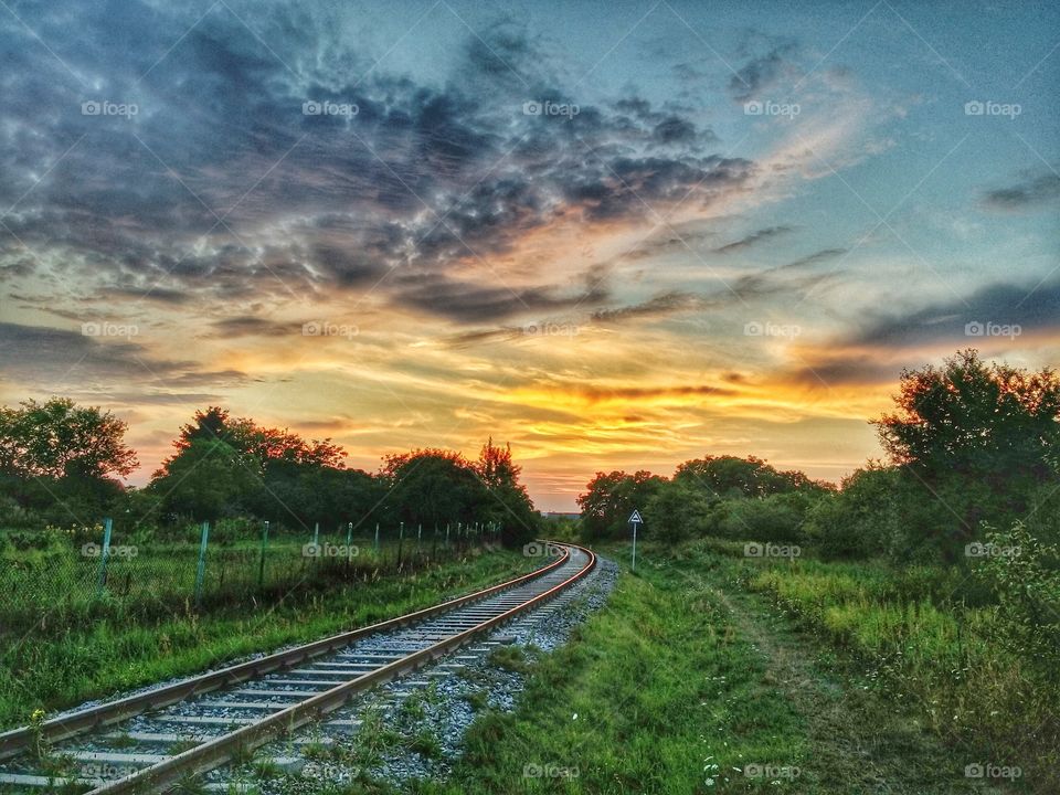 Railway sunset