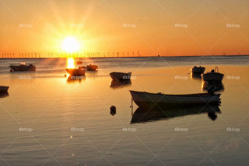 Sunset in the harbour