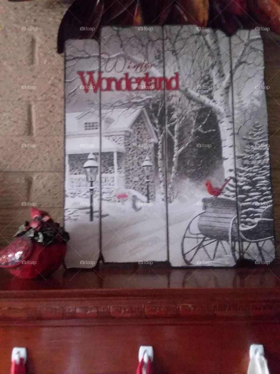 cardinal mantle decor