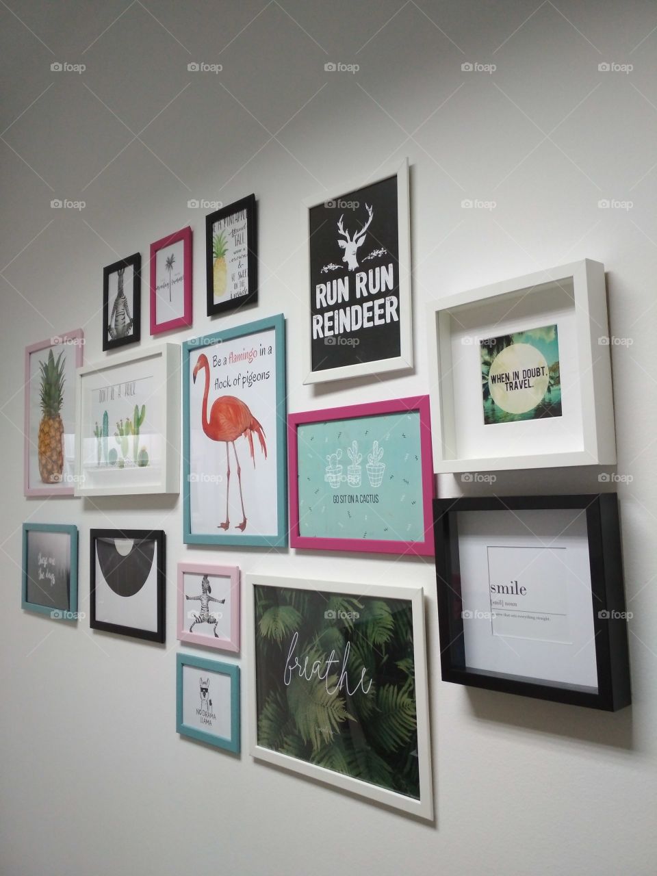 Wall with frames