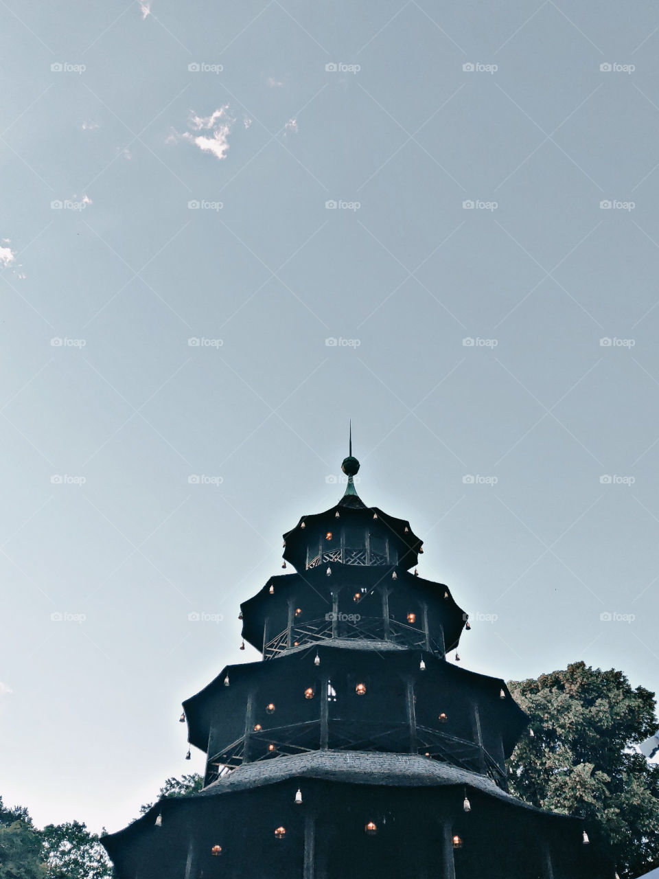 Maybe you thought this is a Temple. But it's not! This is a roof of a beer garden in München, Germany.
