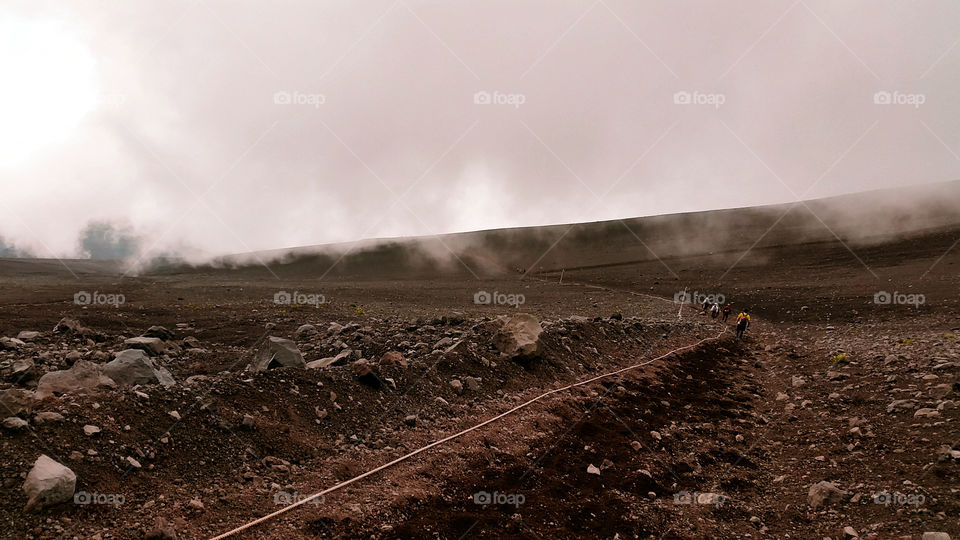 Are we living on Earth or Mars? What a place that full of sand and rocks but low temperature.The way down from top of MT Fuji, Japan. Try once of your life and you won't regret, I promise !