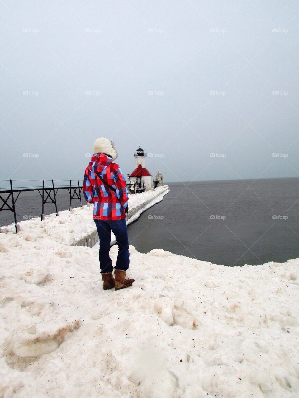 Looking at the Frozen Pier