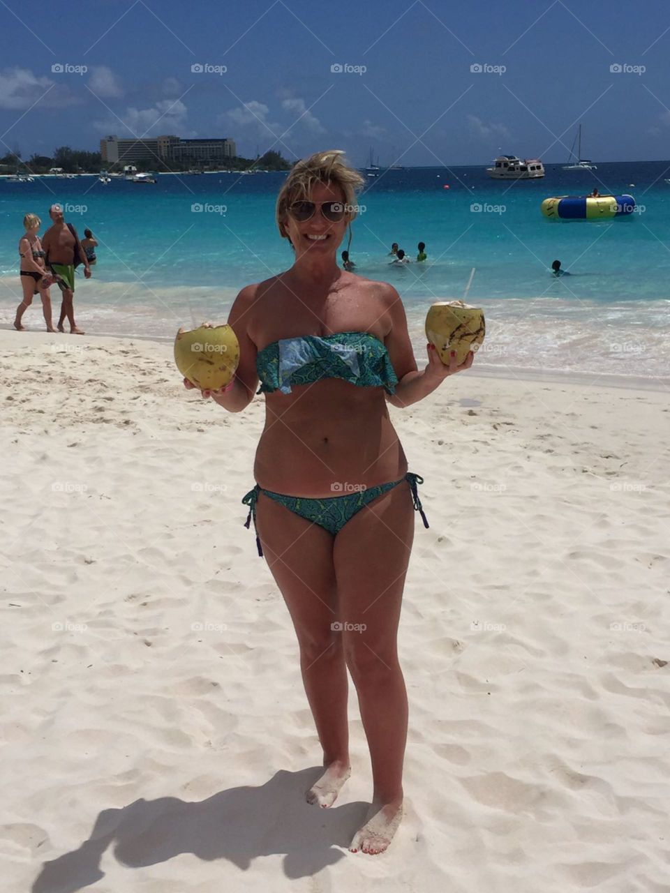 Selling coconuts in Barbados