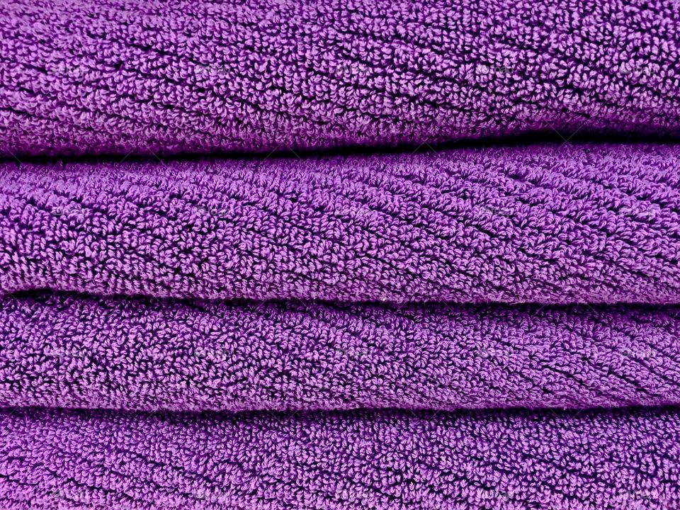 Close-up of purple towels