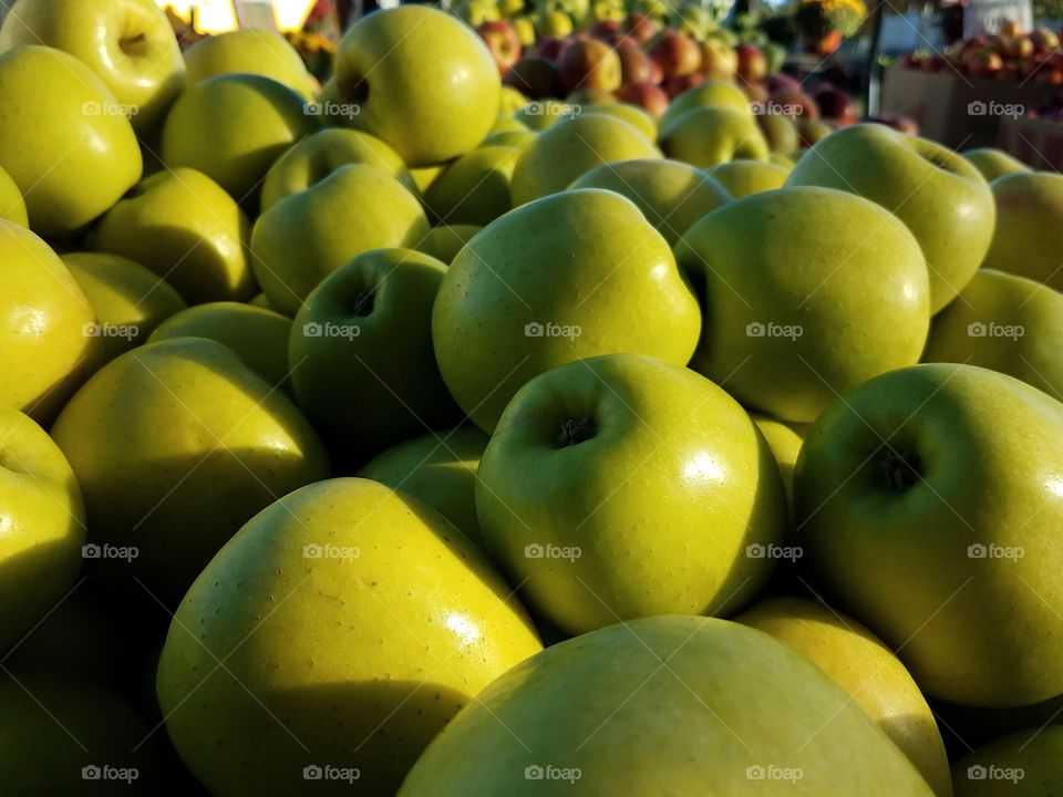 A group of green apples