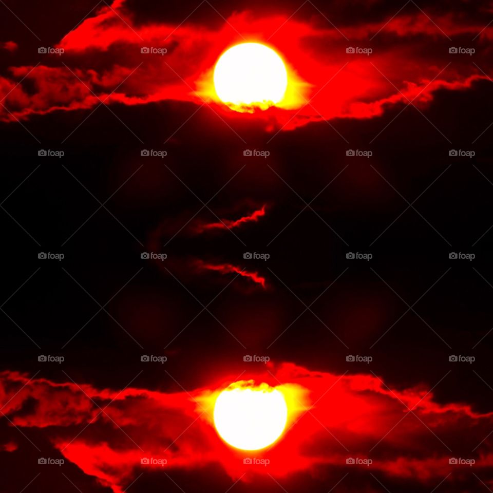 Beautiful sunset view and reflection 