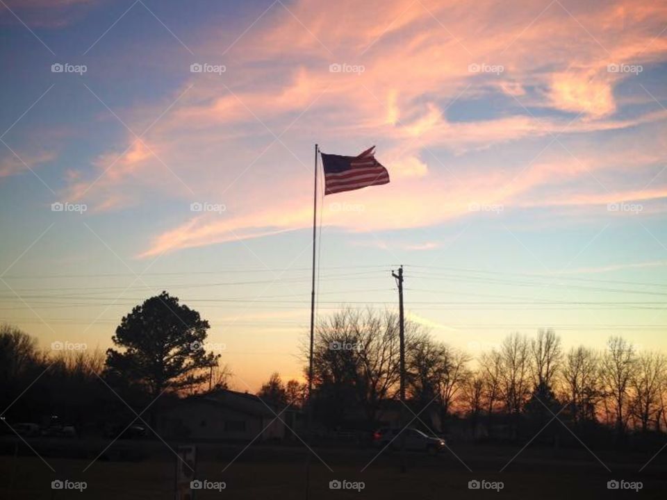 Old Glory at Sunset 
