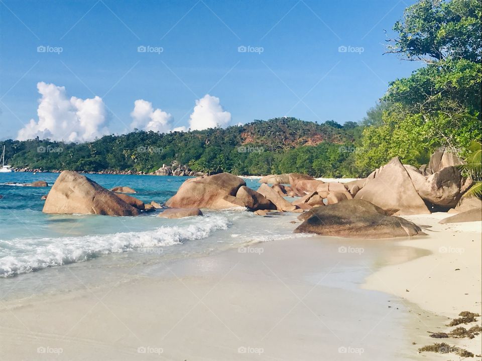 Beautiful beach Anse Lazio on Praslin Island, Seychelles 