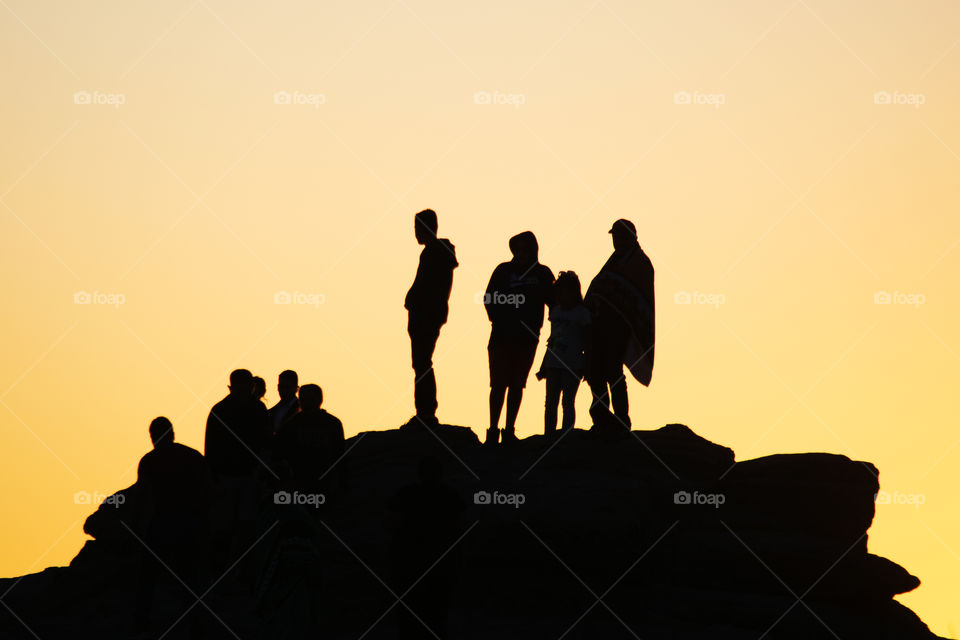 Silhouette, Sunset, Man, Dawn, Backlit