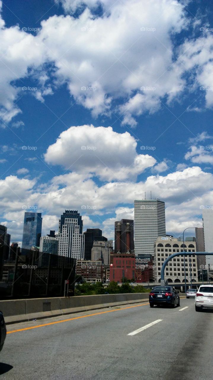 summer. city. clouds