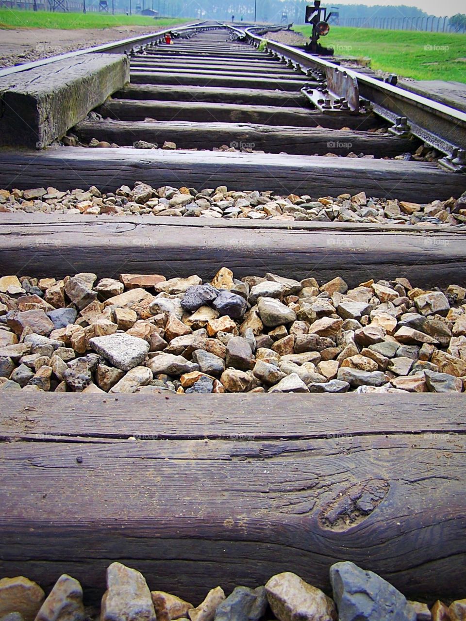 Train from “Selektion” platform in Auschwitz, Poland