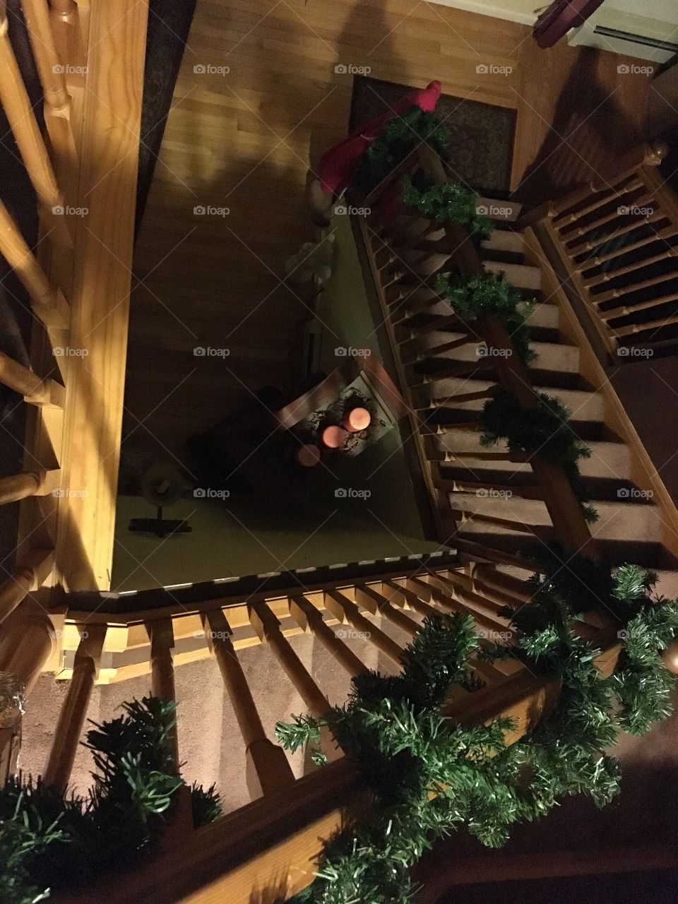 Wood staircase, holidays over