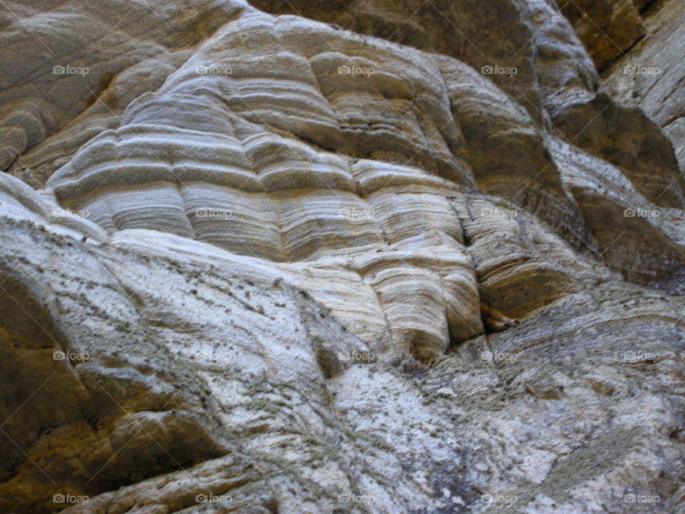 Stratified rock formations at Fall Creek Falls State Park, Spencer, Tennessee.