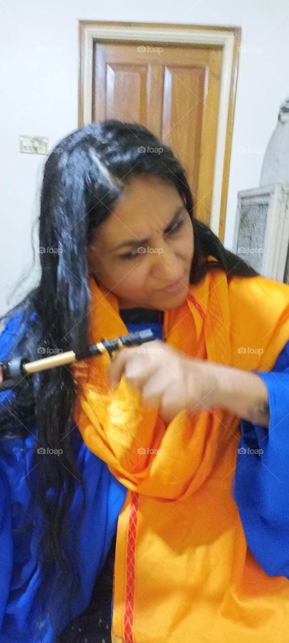 I'm a little bit confused with her hairs in bold colors as she is trying to do something new with her hair style.