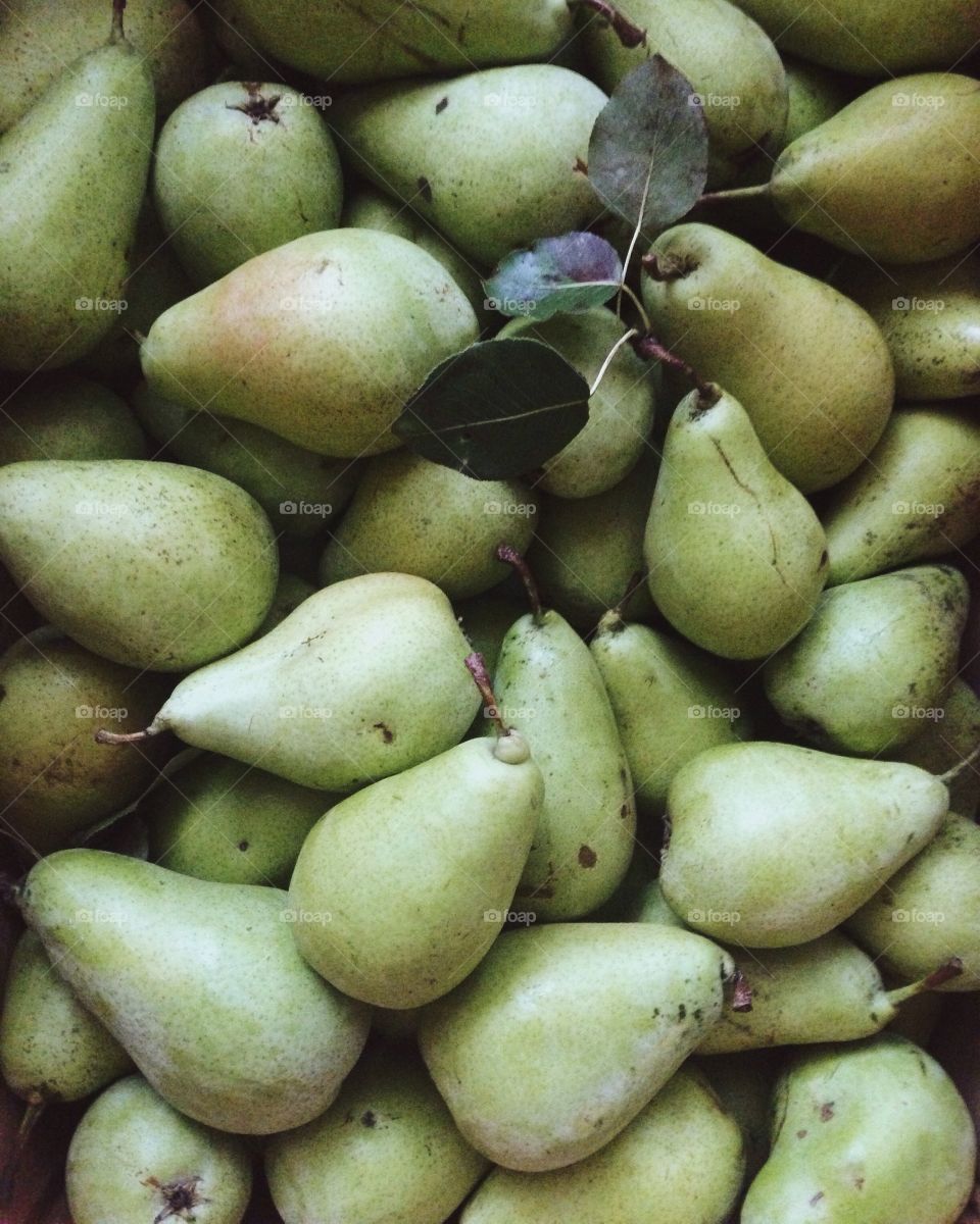 Large scale of pears