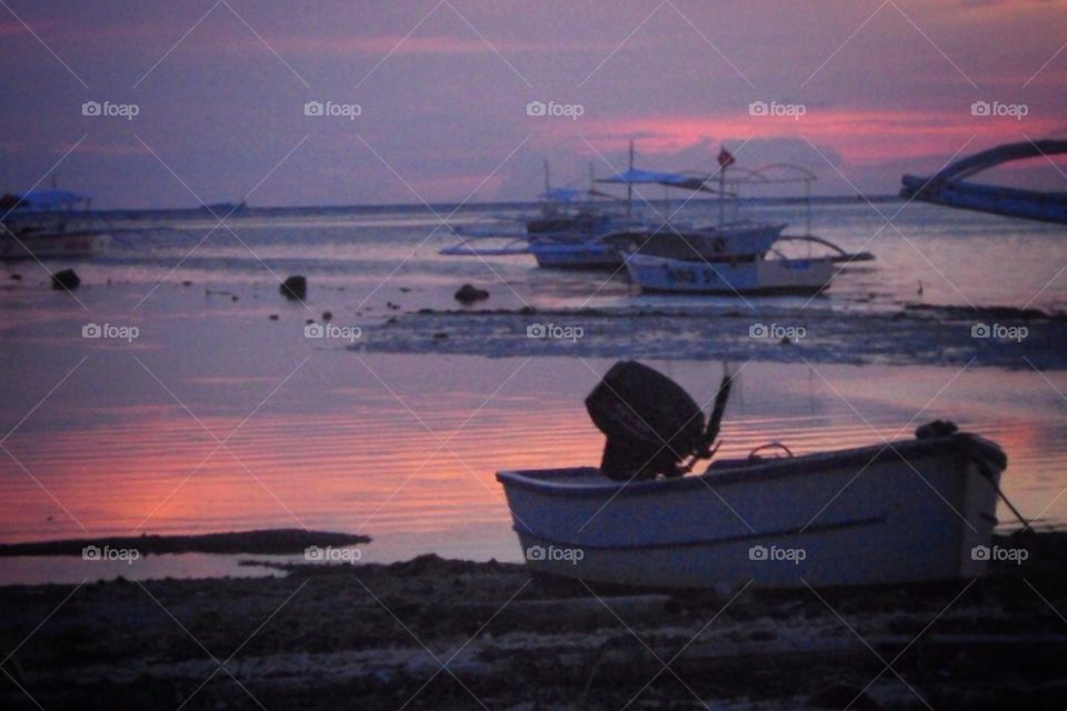 Boats at sunset