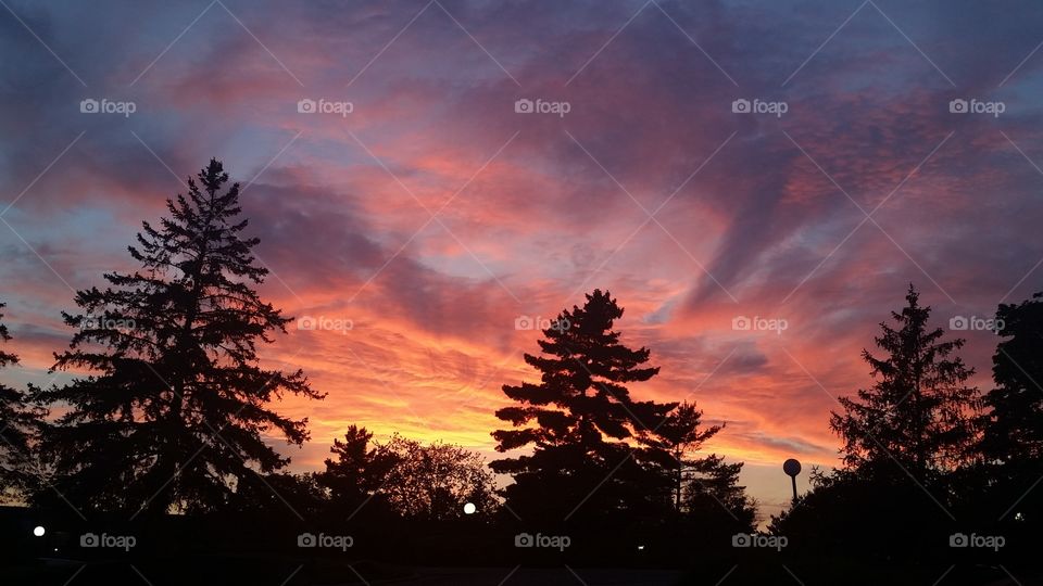 sunset in Cincinnati