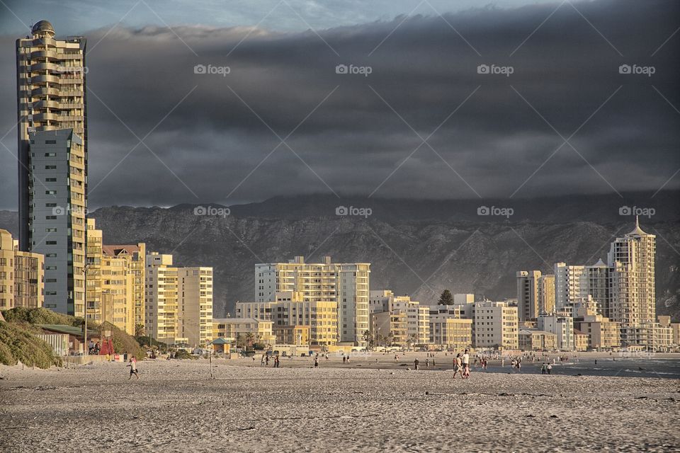 Building Skyline at beachfront