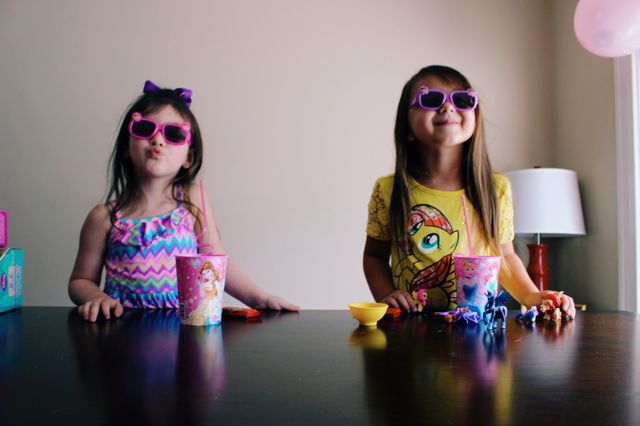 Two cute girls posing