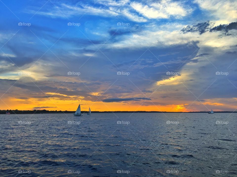 Sunset, Water, Dawn, Dusk, Sea