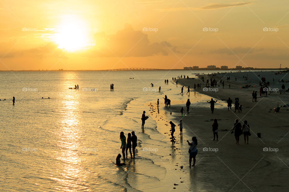 Sun setting along the coast