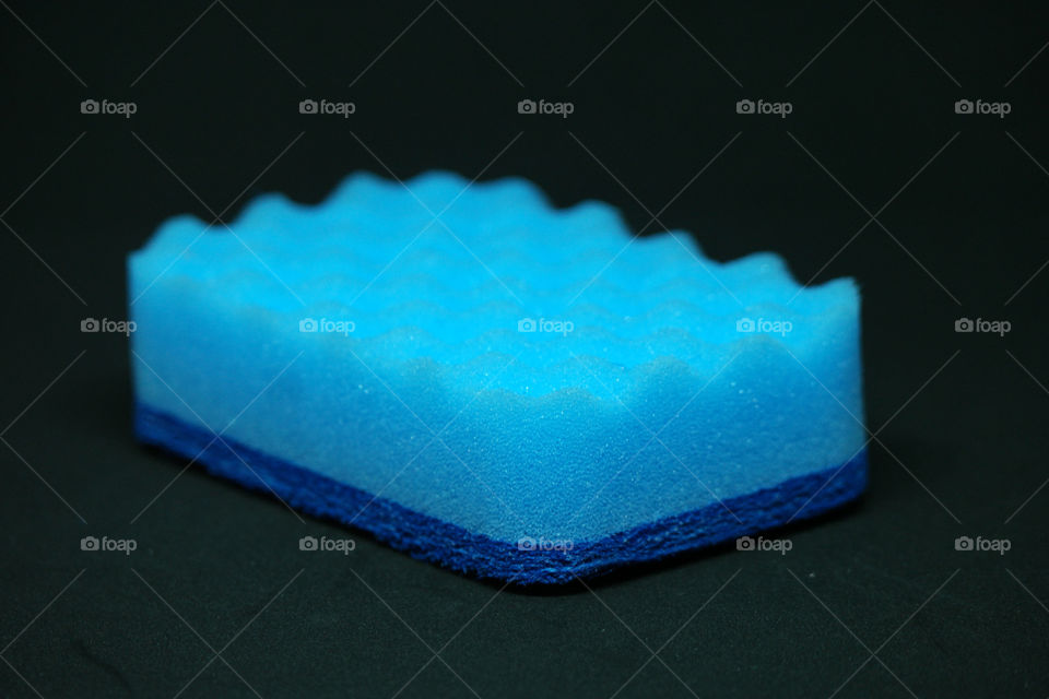 Blue dish sponge for dish cleaning