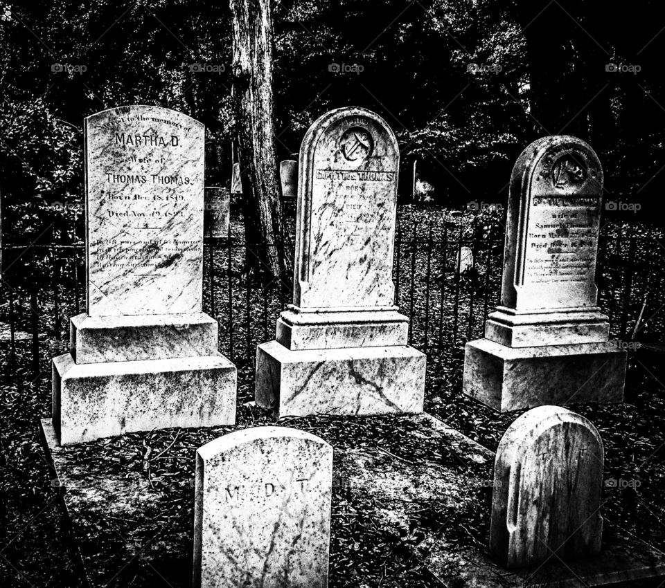 Silent reminders /Old Burial Ground 1800s Beaufort, North Carolina 