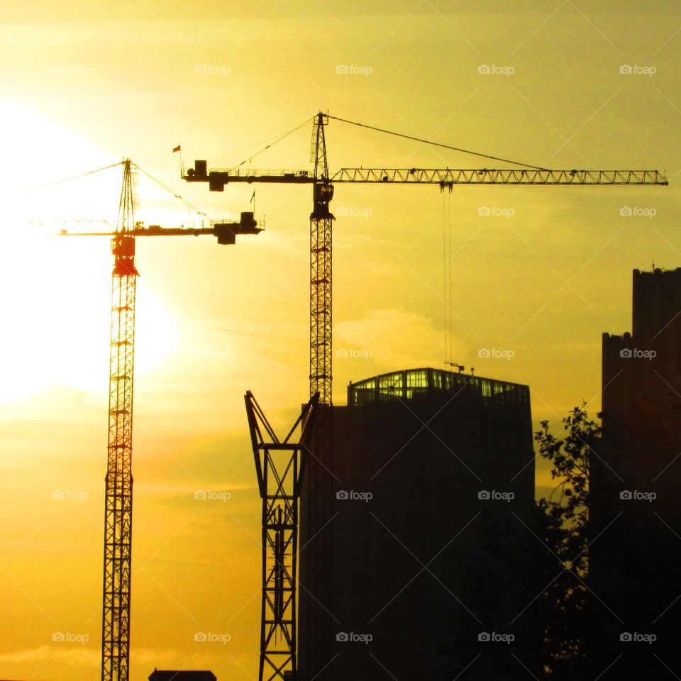 Crane, Industry, Sky, Scaffolding, Expression