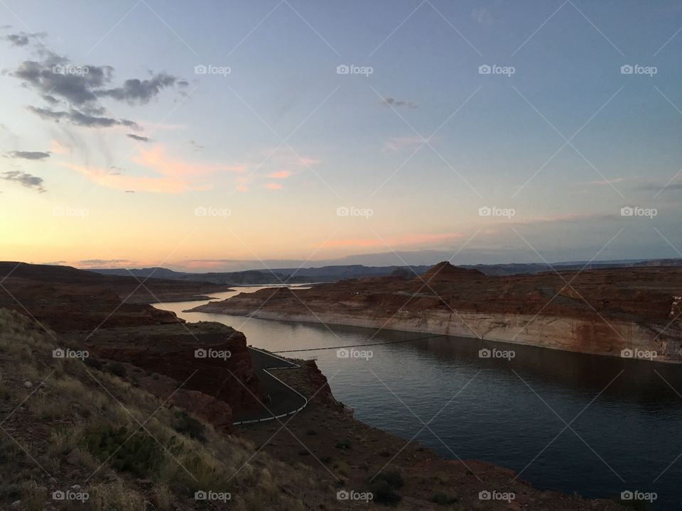 Lake at sunset