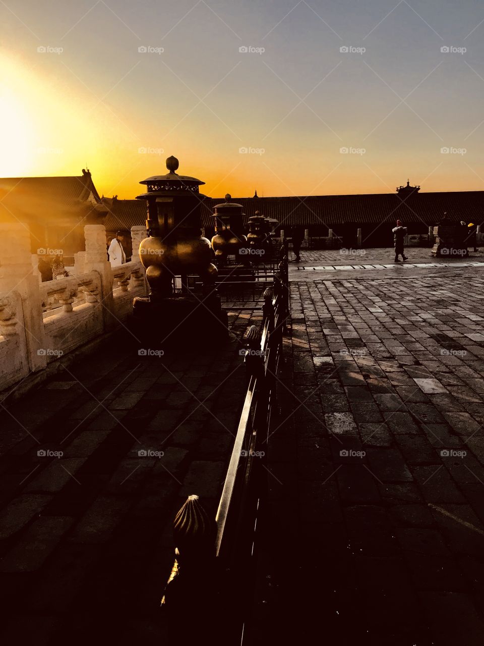 Evening sun at forbidden city Beijing 