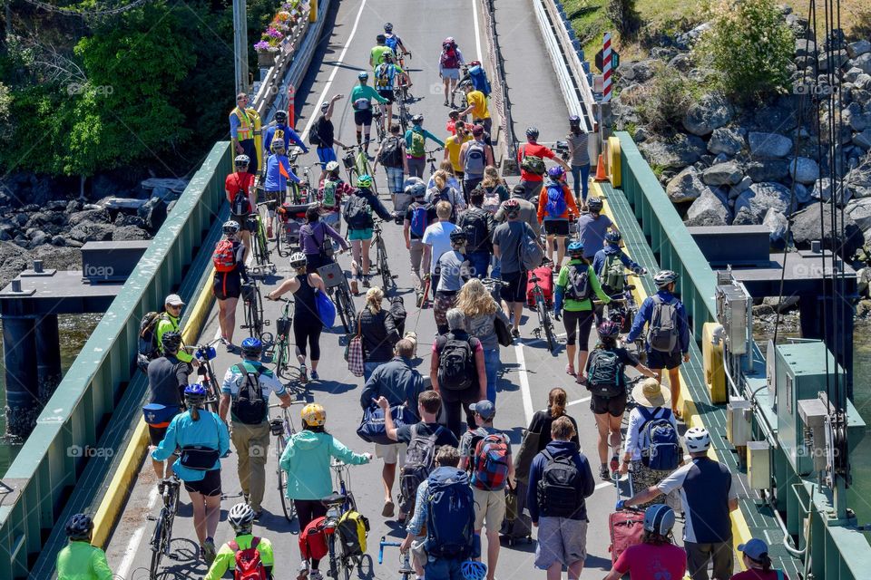 Crowd of bikers 