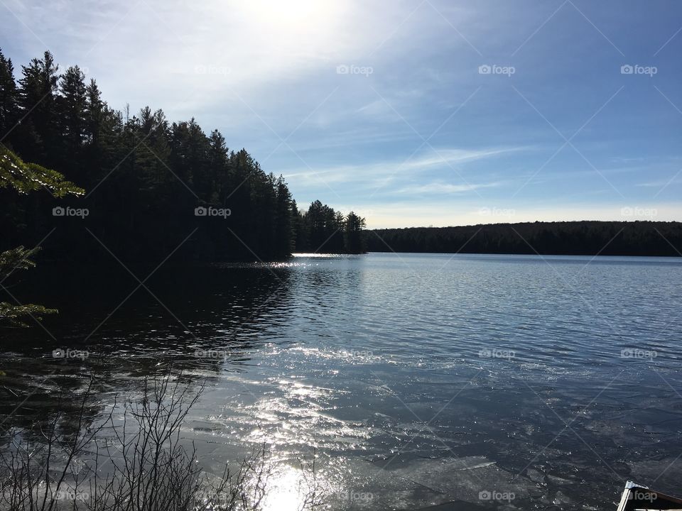 ice on kingscote lake during deer hunt this year