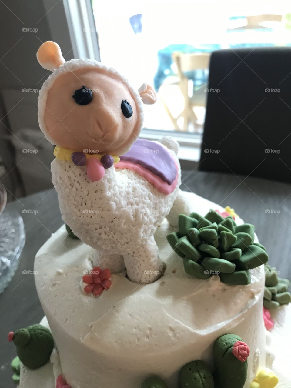 Fondant Llama Cake Topper Closeup 