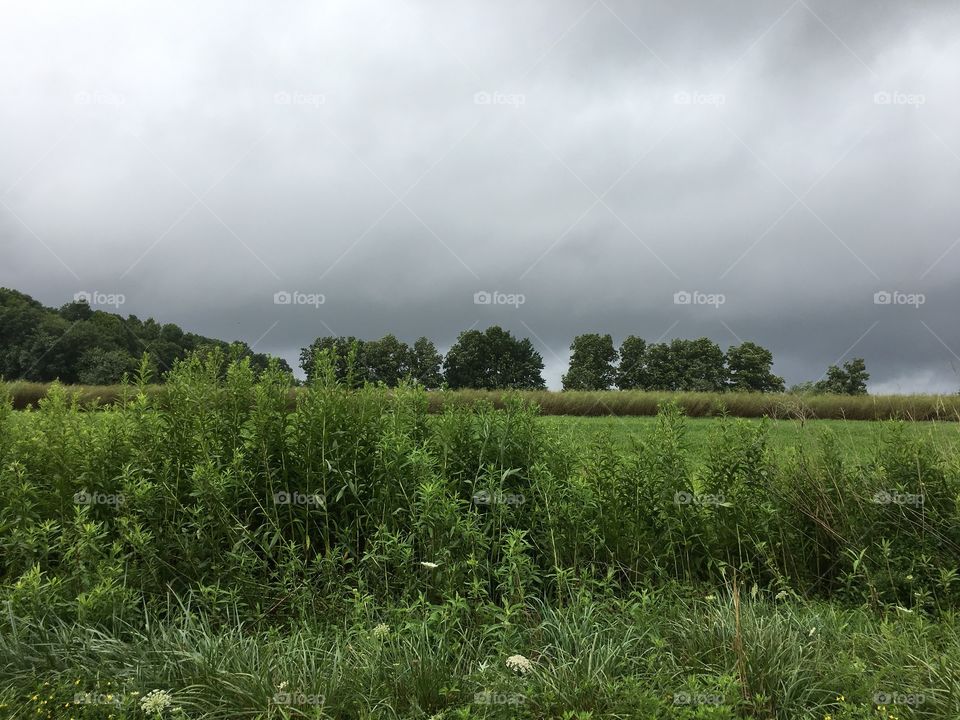 Clouds over farmland in Connecticut