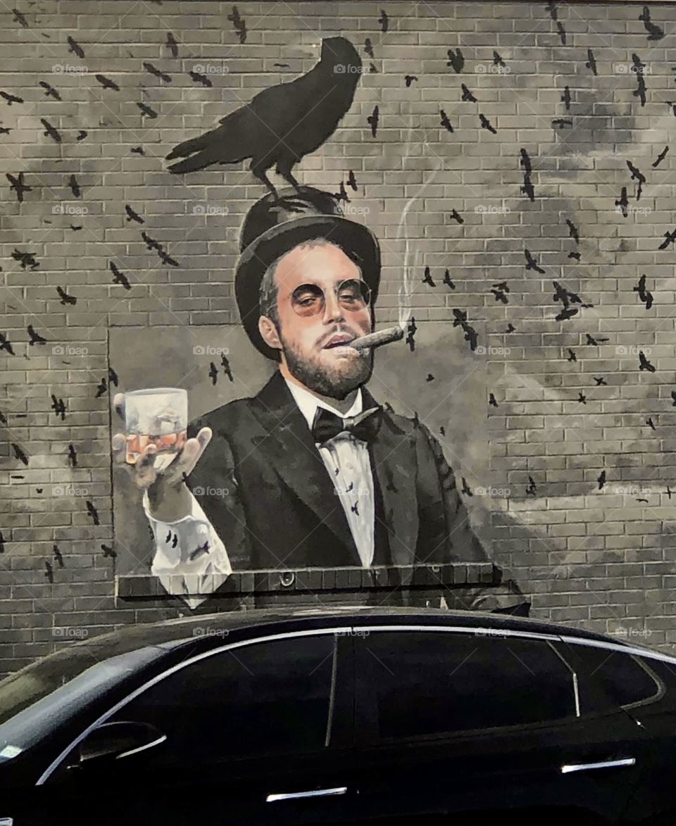 Hipster mural on 7th Street