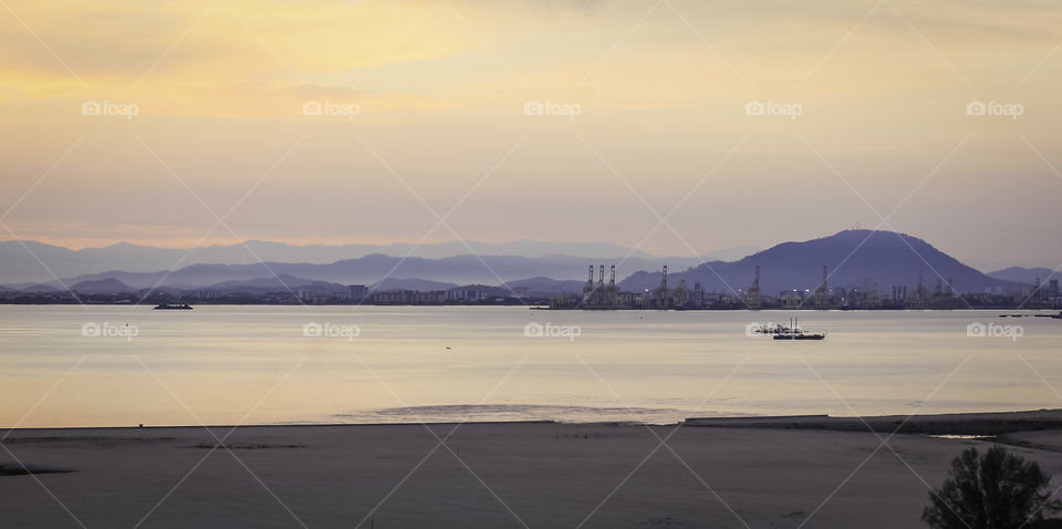 A view of Butterworth Penang’s shipping lanes in malaysia.