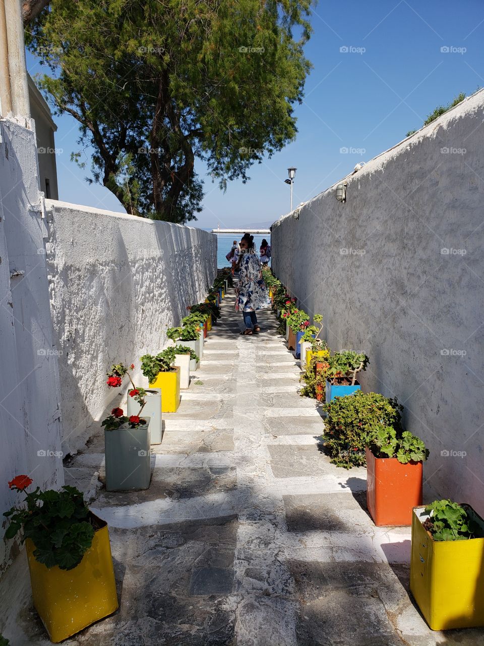 Stroll to the beach in Mykonos, Greece