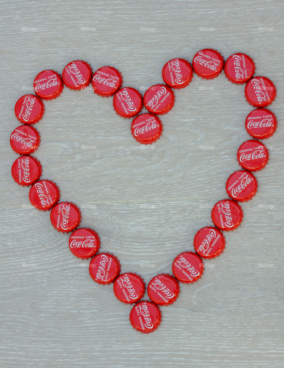 heart of Coca Cola bottle caps