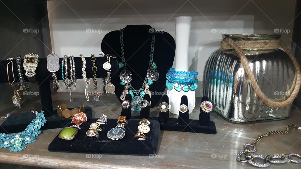 some nice jewelry at a local clothing store