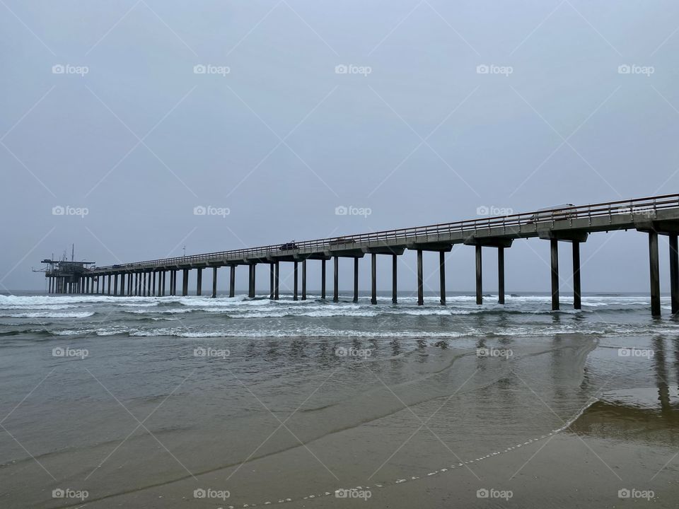 View of the Ellen Browning Scripps Memorial Pier form La Jolla Shores Beach