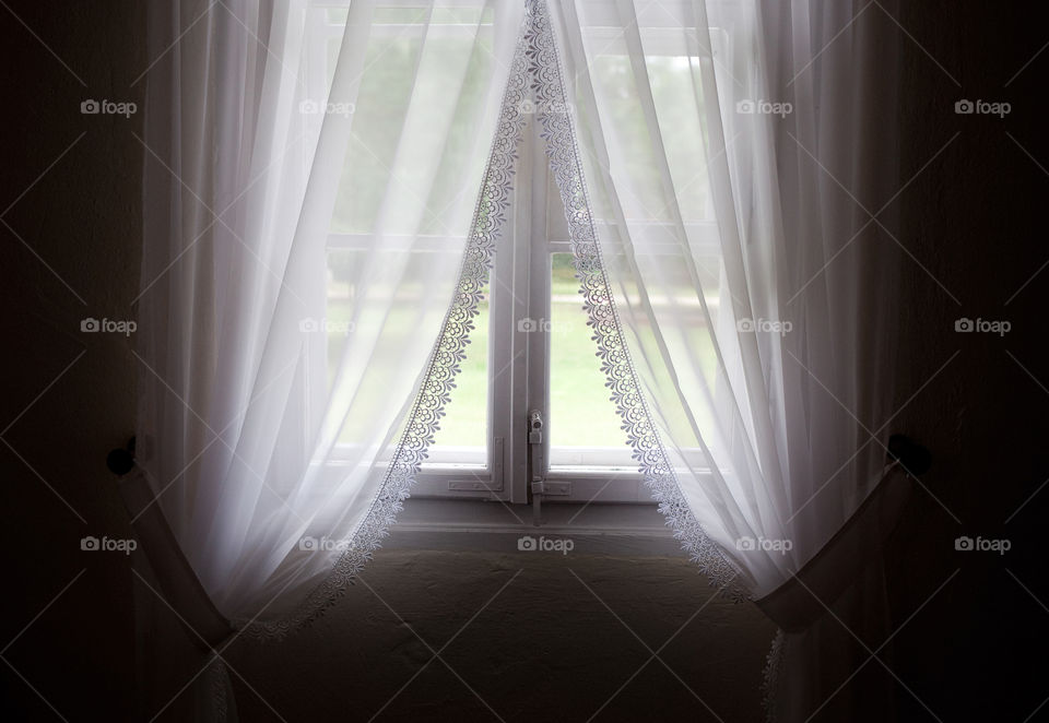 Old curtains in a traditional house.