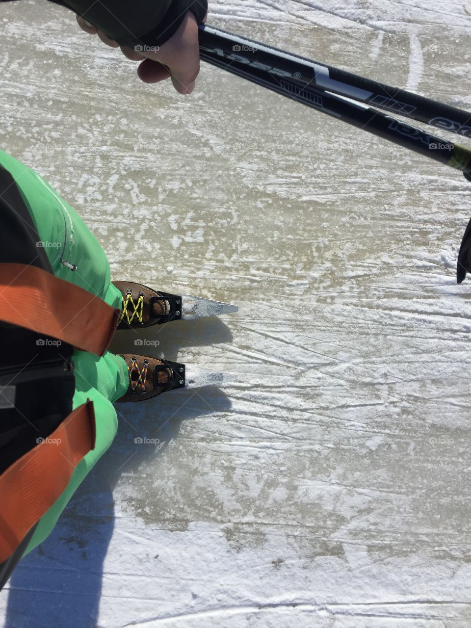 Ice skating at lake saimaa.