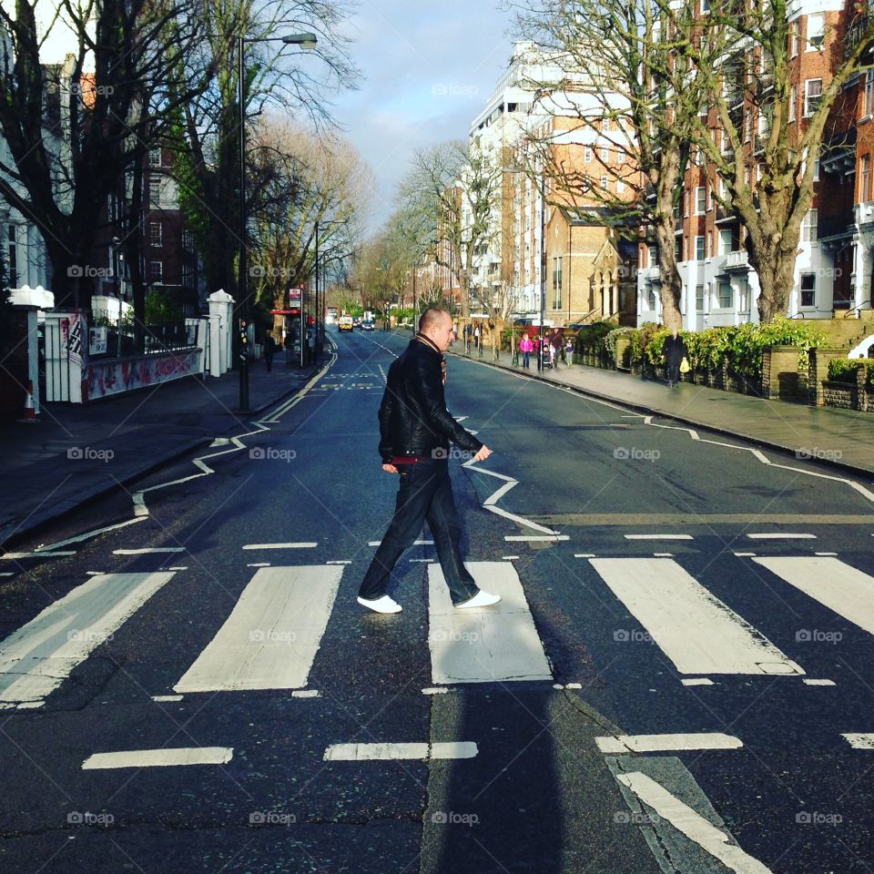 This is me walking across the famous Abbey Road crossing. 