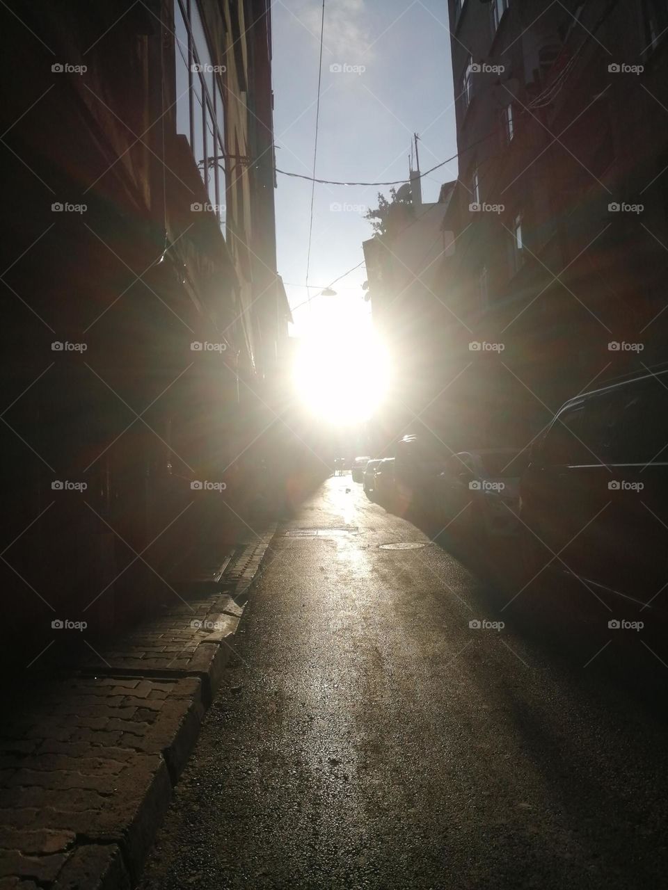 Sunlight on the street