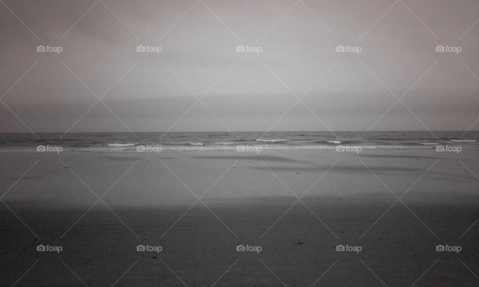 black and white beach