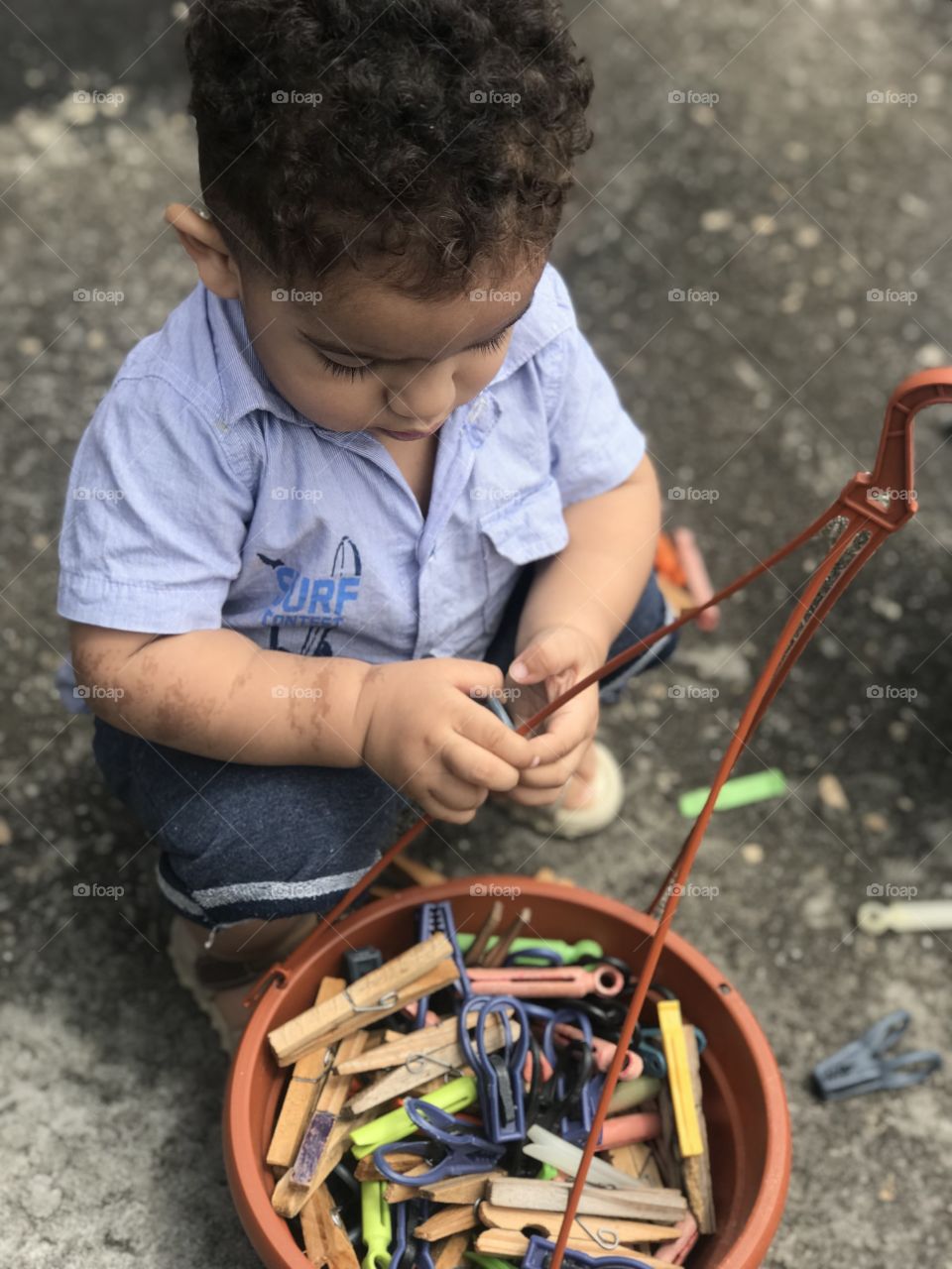 Brazilian cute boy Arthur playing 